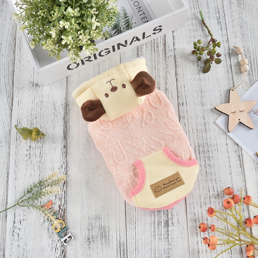 Pet Clothes Pink Cotton Cute Bear Dog Hoodie